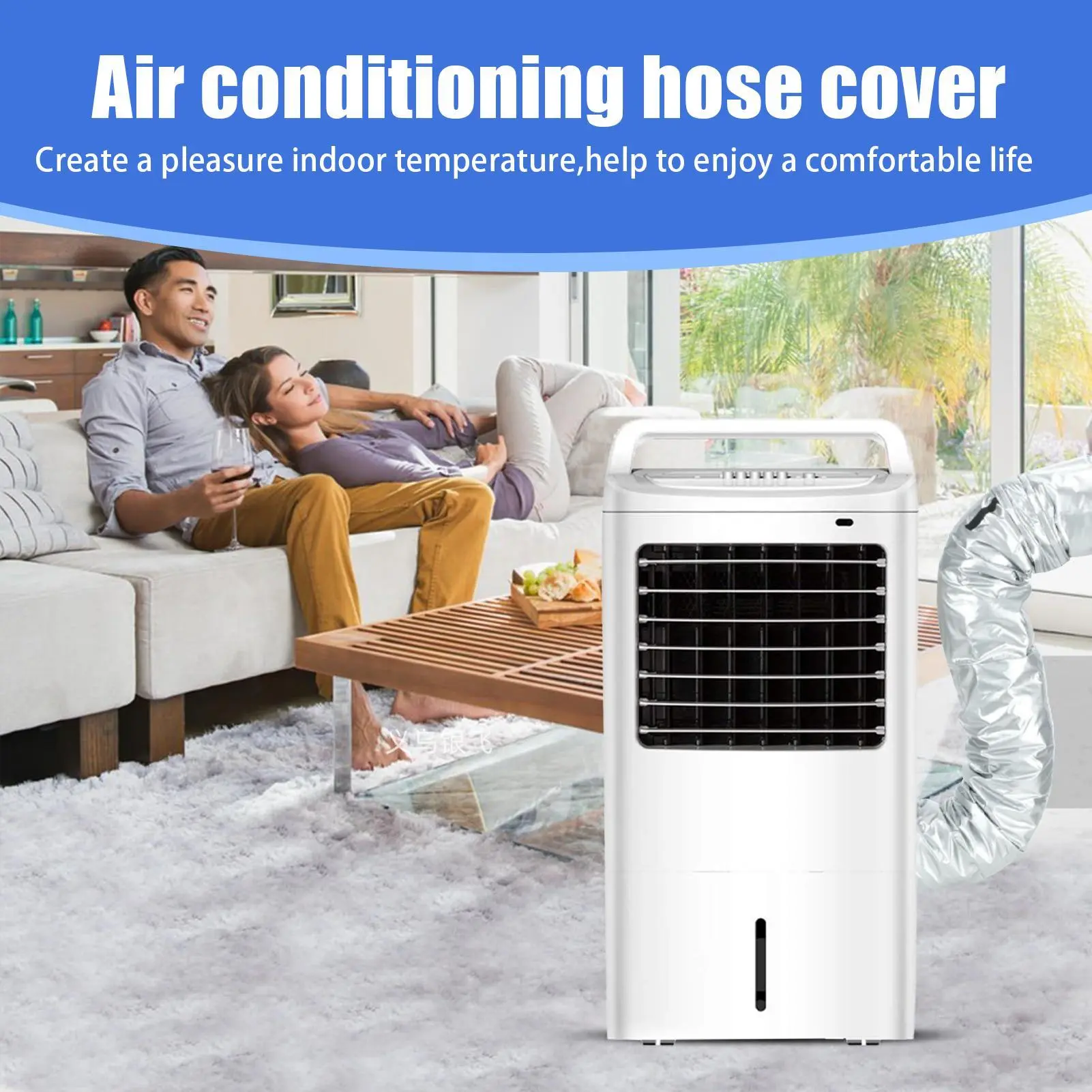 Portable AC Hose Cover Adjustable Ac Pipe Insulation Home Appliances Parts For Sliding Indoor Rv Casement Car Apartment Window
