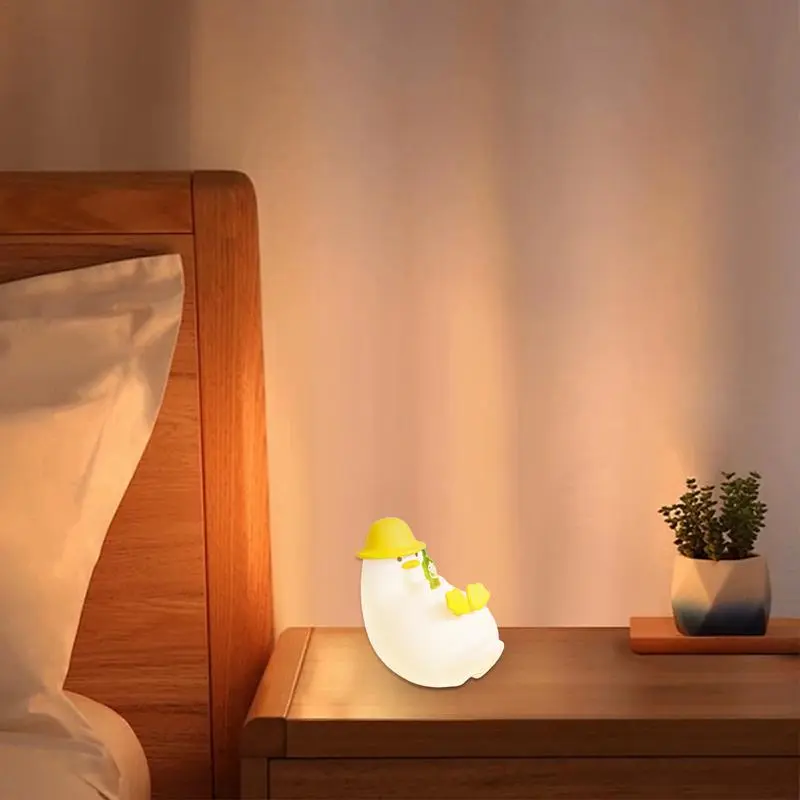 Duck Sleep Lamp 3-Grade Dimmable Silicone Holding Beer Bottles Night Light Soft Light Table Lamp USB Charging For Eye Protection