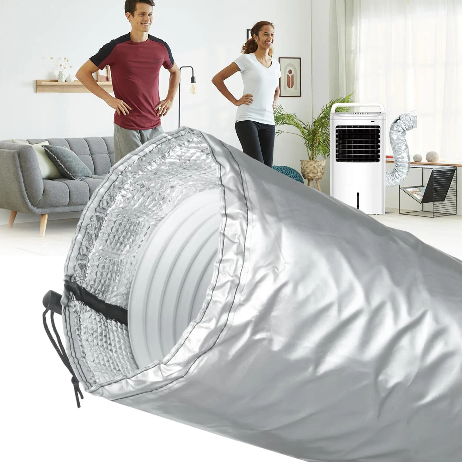 Portable AC Hose Cover Adjustable Ac Pipe Insulation Home Appliances Parts For Sliding Indoor Rv Casement Car Apartment Window