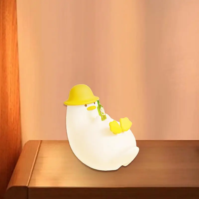 Duck Sleep Lamp 3-Grade Dimmable Silicone Holding Beer Bottles Night Light Soft Light Table Lamp USB Charging For Eye Protection