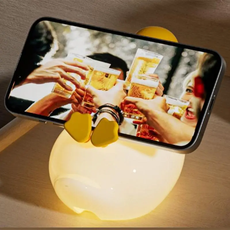 Duck Sleep Lamp 3-Grade Dimmable Silicone Holding Beer Bottles Night Light Soft Light Table Lamp USB Charging For Eye Protection