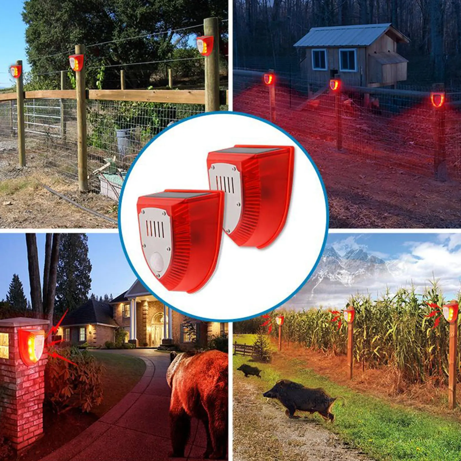 Outdoor Motion Sensor Alarm Wide Coverage Animal Away Device Weatherproof Solar Motion Sensor Drive Device For Driveway Orchard