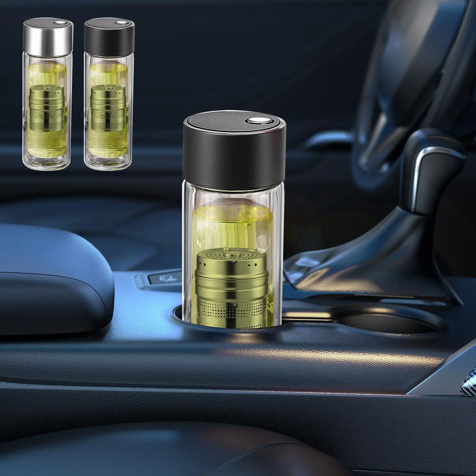 Tea Infuser Bottle Glass Tea Tumbler 400ml High Temperature Resistant Drinkware With Magnetic Lid Double-Layer Water Cup For Gym