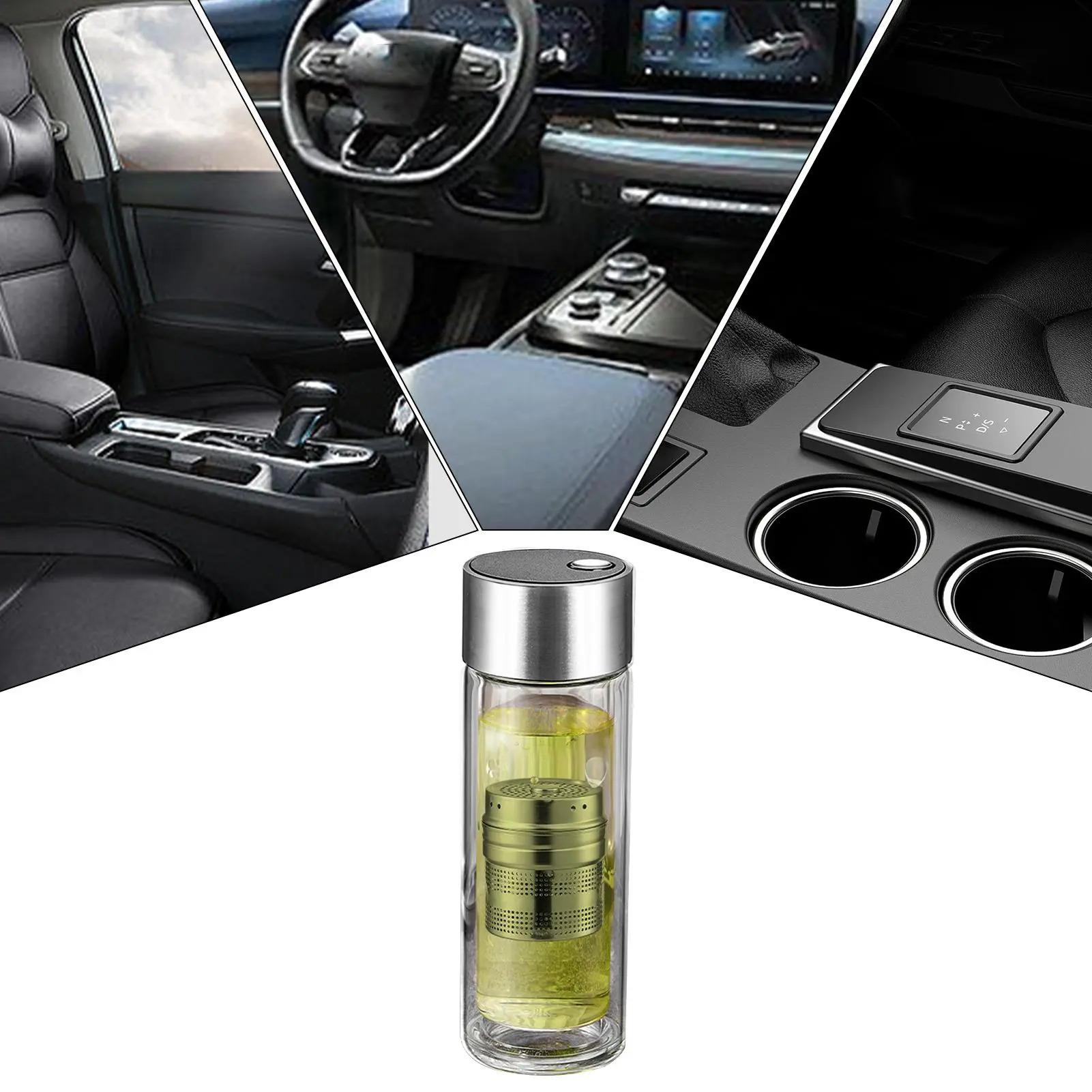 Tea Infuser Bottle Glass Tea Tumbler 400ml High Temperature Resistant Drinkware With Magnetic Lid Double-Layer Water Cup For Gym