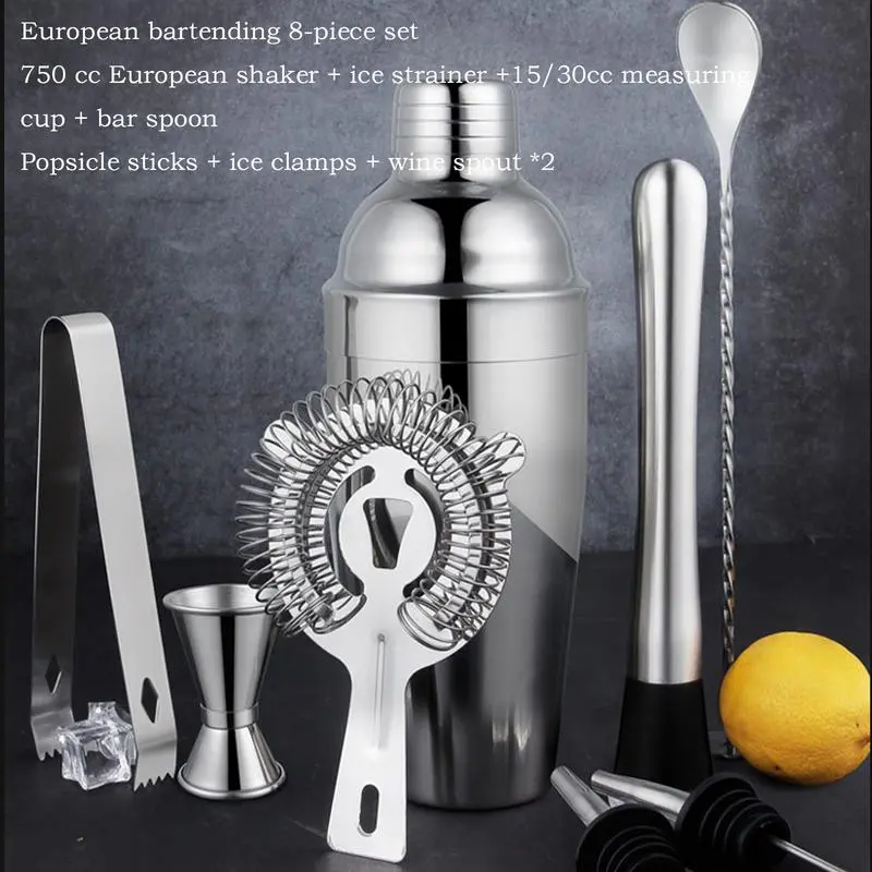Cocktail Shaker Stainless Steel Liquor Shaker Bartender Cocktail Tool  Elegant Leakproof Drink Mixer Wine Martini Boston Shaker