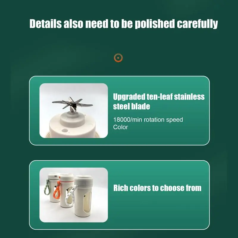 Portable Juicer Wireless Charging Electric Smoothies Maker 350ml Automatic Fruit Juicer With Built-in Safety Button For