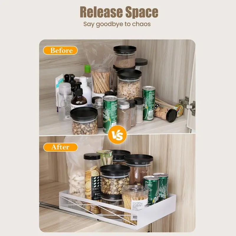 Pull Out Drawers For Cabinets Slide Out Cabinet Organizer Multifunctional Heavy Duty Pull-out Home Organizers White Slide Out