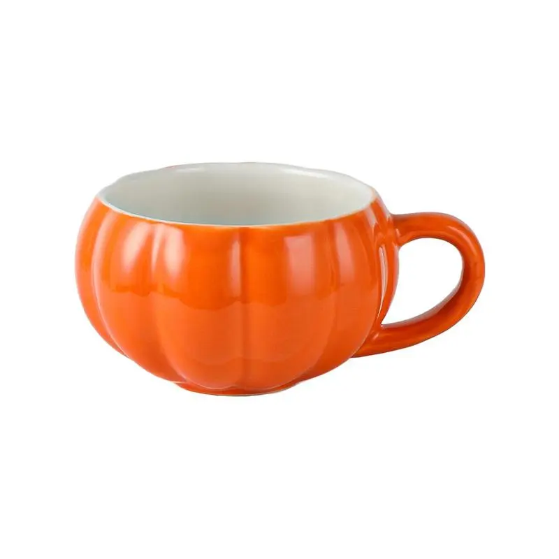 Halloween Pumpkin Cartoon Coffee Mug Pumpkin Cup Cartoon Cute Creative Pumpkin Cup Breakfast Cup Dessert Soup Cup With Lid Spoon