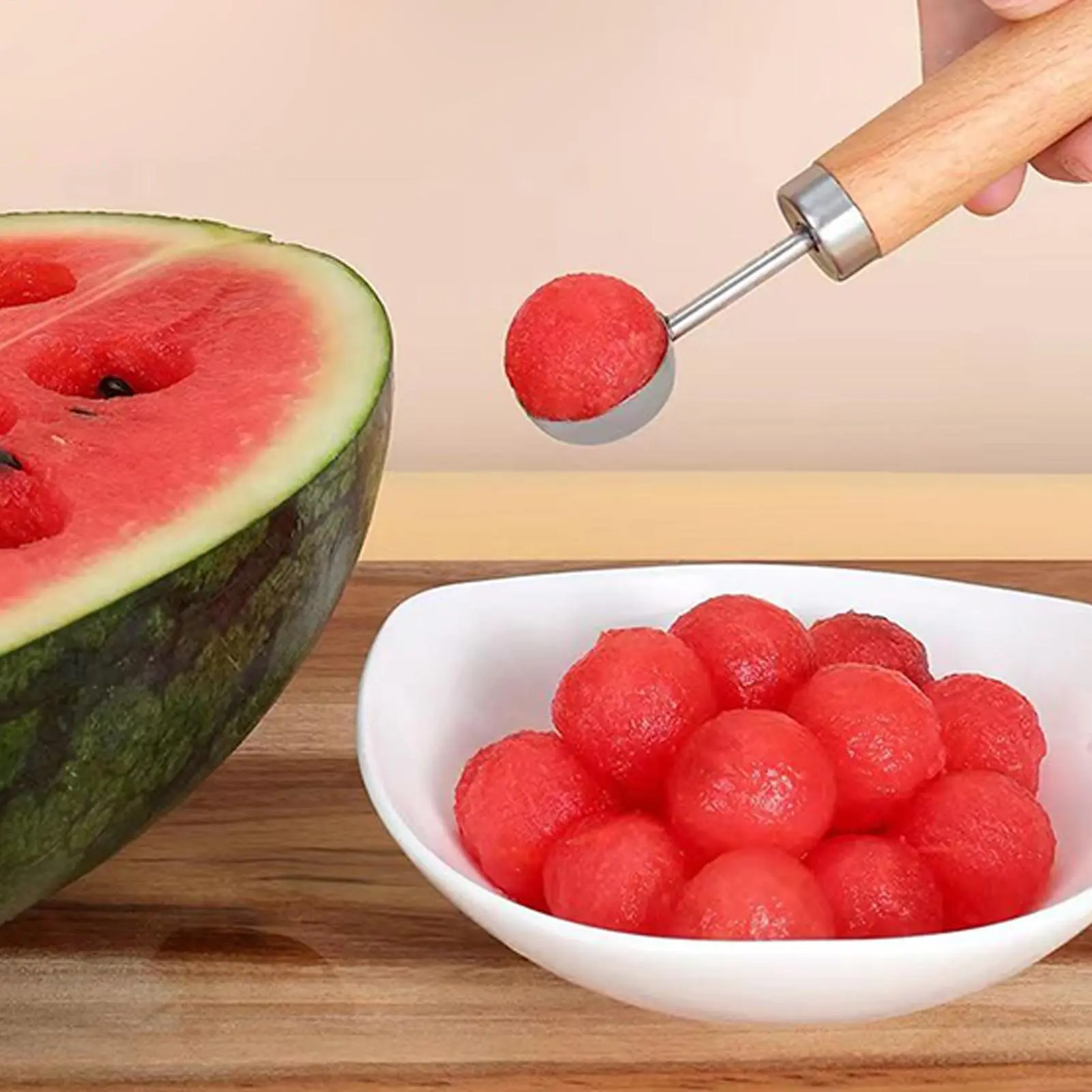 Watermelon Slicer Cutter Tool Stainless Steel Watermelon Fork Slicer 3 Pieces Multifunctional Chopper Rust-Resistant