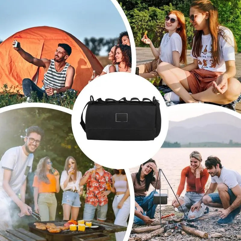 Camping Paper Towel Holder Dishcloth Portable Bag Roll Paper Storage Case Portable Foldable Paper Cover Easily Attach To Pole