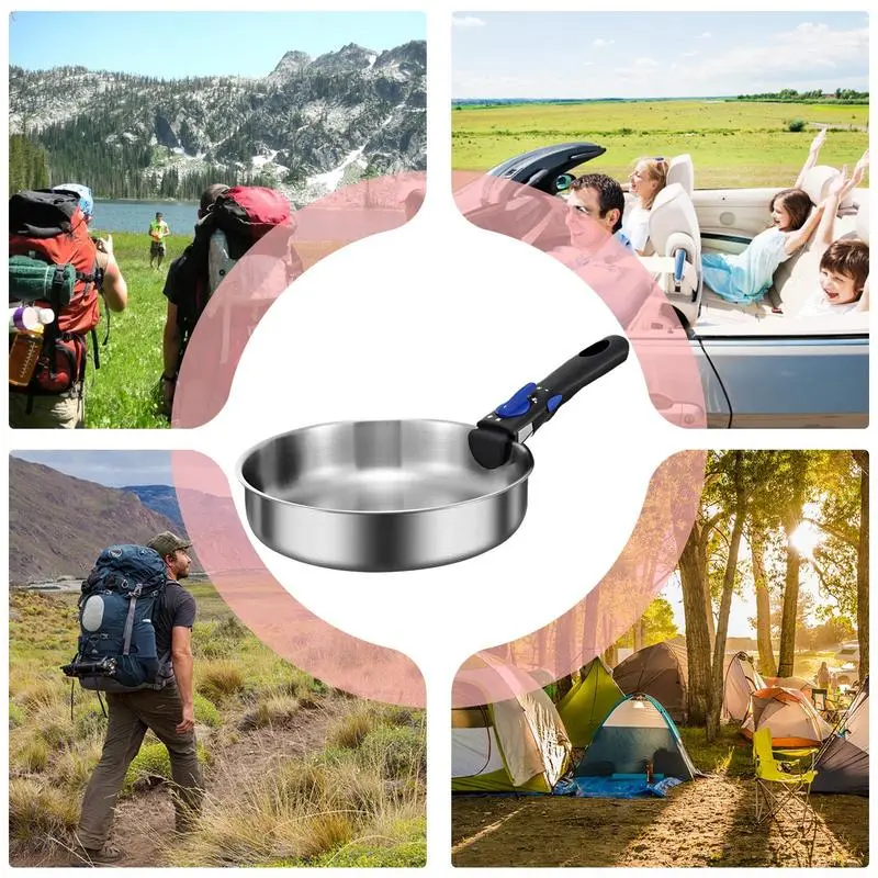 Frying Pan Nonstick Detachable Handle Stainless Steel Frying Pans Cookware Skillet Non Stick Portable Pots And Pans For RV