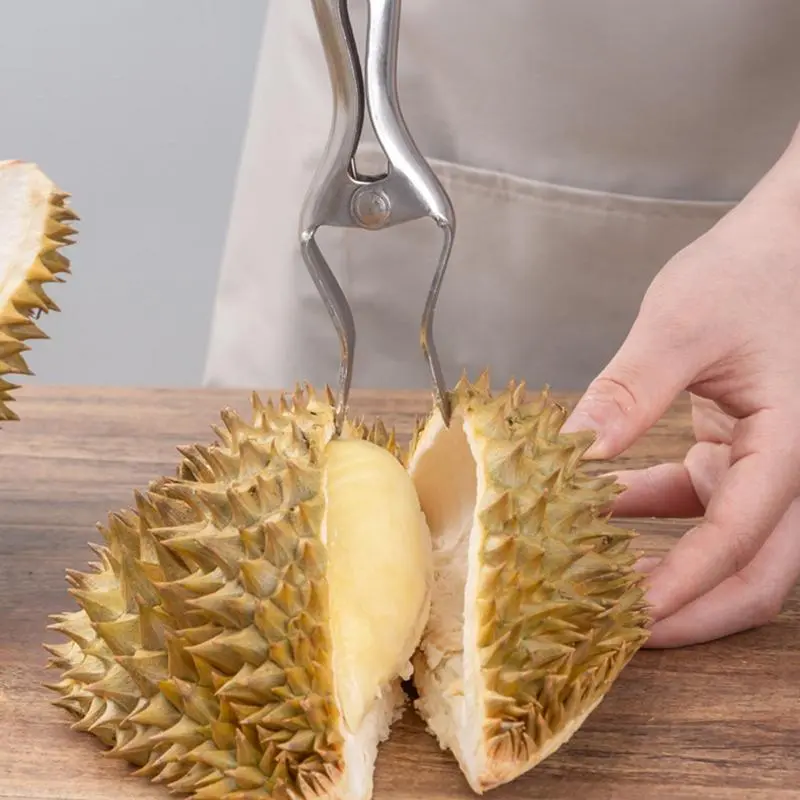 Durian Opener Stainless Steel Durian Opener Safe Fruit Opener Fast Peeling Durian Pliers For Household Fruits Kitchen