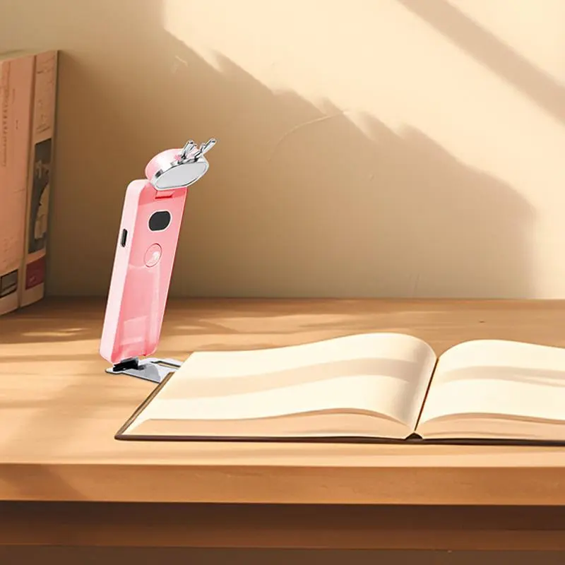 Clip On Book Light USB Eye-Protection Bookmark Lamp Eye Caring 3 Color Stepless Dimmable 80 Hrs Runtime Lightweight Clip On