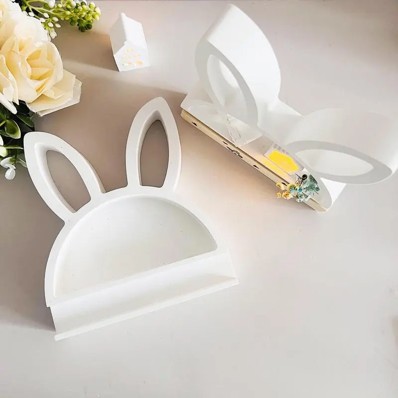 Rabbit Silicone Mold Bunny Silicone Candle Mould Semicircular Soap Mold  Hollow Bunny Candle Mold Cute Rabbit Shape Plaster Mold