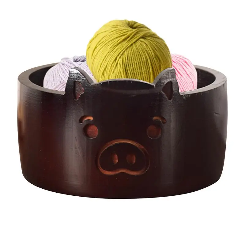 Yarn Bowl Wooden Crochet Bowls Cute Animal Shaped Container Crochet Organizer Storage Holder Knitting Supplies Organizer