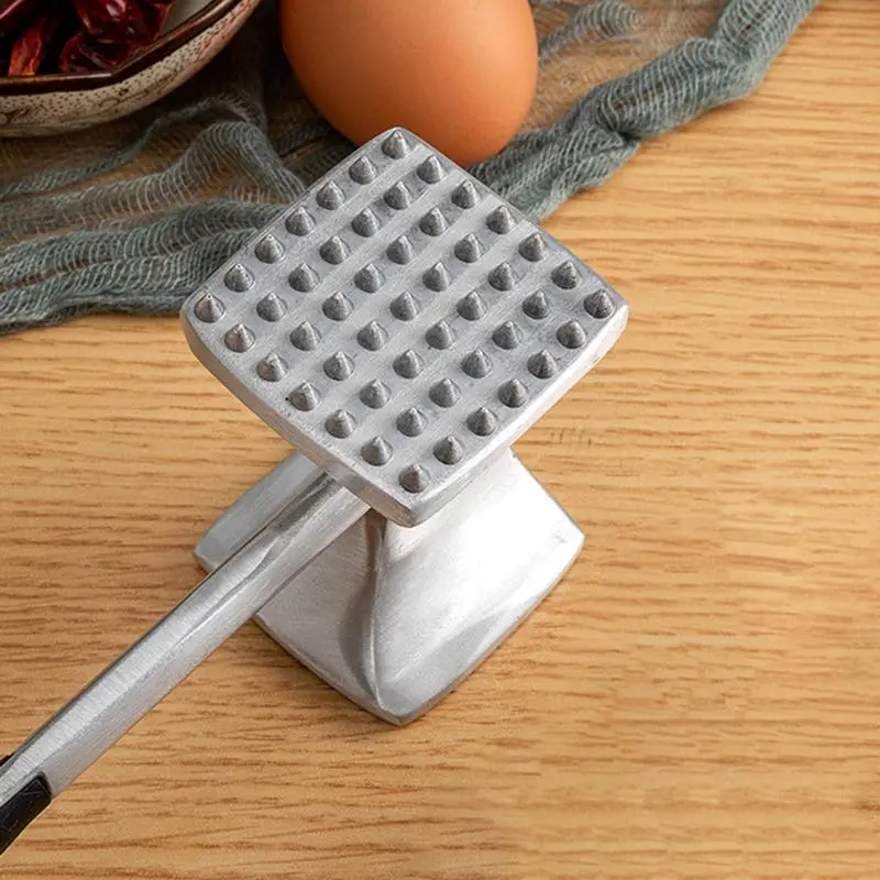 Chicken Hammer Tenderizer Heavy Duty Pounder Handheld Manual Aluminium Alloy Pounder For Beef Prepping Steak Mashing Nuts