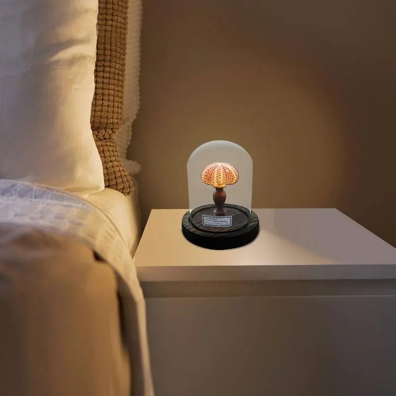 Coastal Nightlight Sea Urchin Shell Lamp Sea Urchin Lamp Decorative Bedroom Table Light For Nautical Home Decor