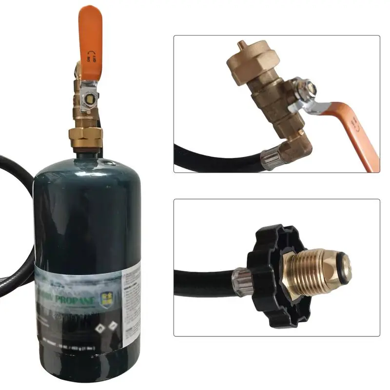 Propane Refill Adapter Hose, 91cm Long Propane Extension Hose, For 1 LB Propane Tank Propane Adapter Hose With ON/Off Control