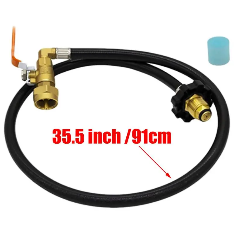 Propane Refill Adapter Hose, 91cm Long Propane Extension Hose, For 1 LB Propane Tank Propane Adapter Hose With ON/Off Control
