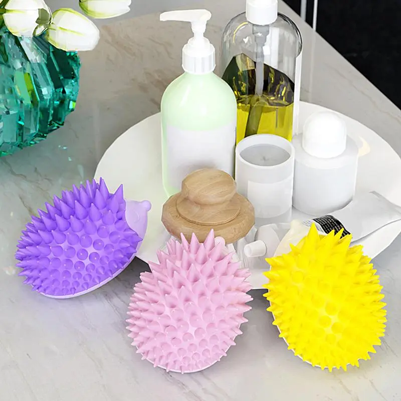 Scalp Massager Shampoo Brush Hedgehog Scalp Exfoliator Wet Dry Head Scrubber Head Scalp Massage Comb Hair Washing Comb