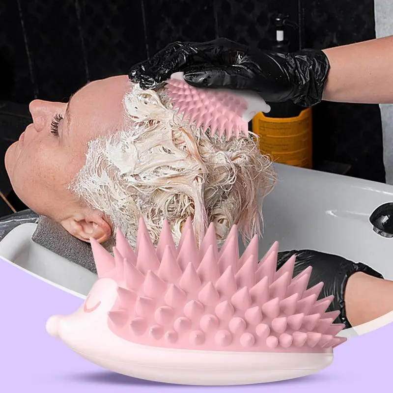 Scalp Massager Shampoo Brush Hedgehog Scalp Exfoliator Wet Dry Head Scrubber Head Scalp Massage Comb Hair Washing Comb