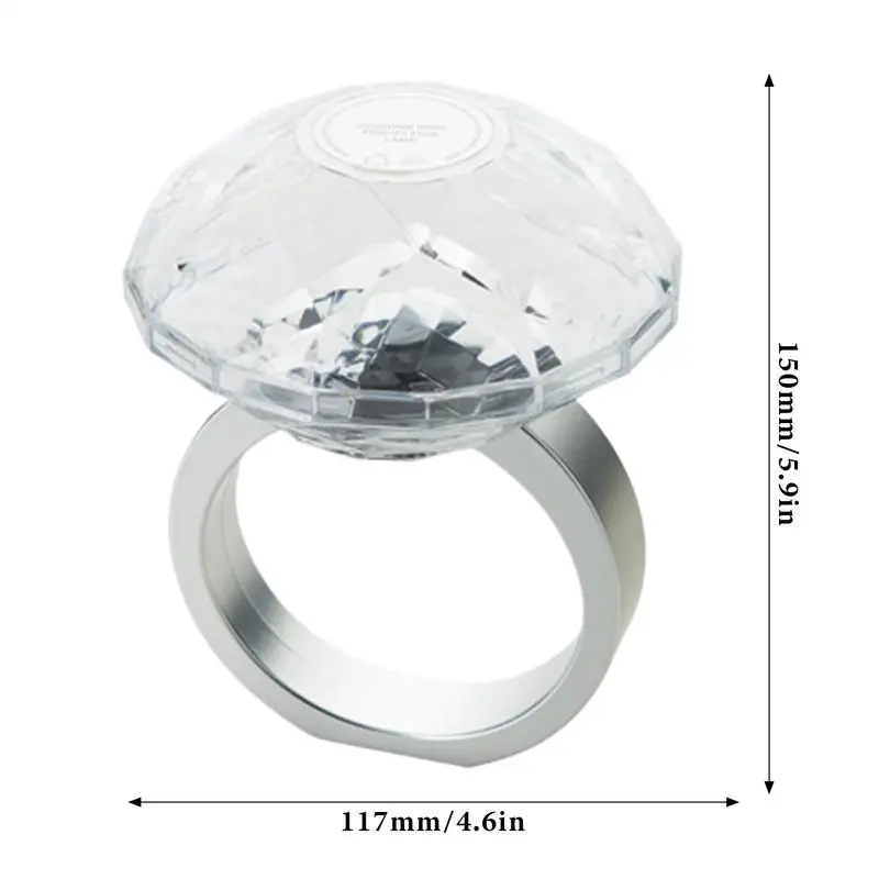 Crystal Table Lamp Color Changing Ring Shape Projection Lamp USB Charging Three Color Temperature Bedroom Lighting Tools For