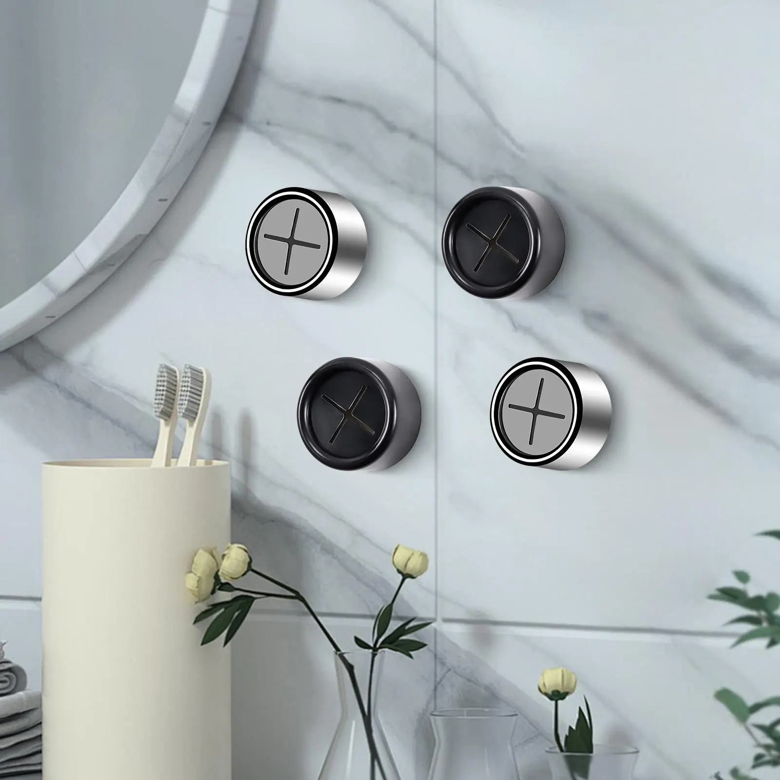 Bathroom Hooks For Towels 4 Pieces Push Dish Towel Hooks Storage Hanger Utility Organizer For Closet Entryway Rag Dish Cloth