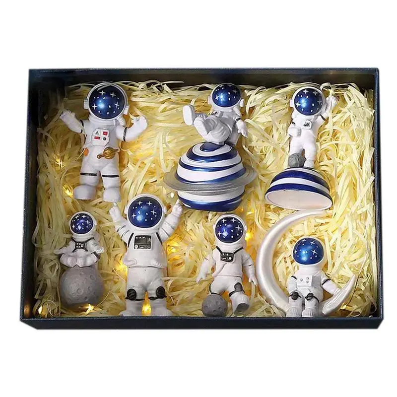 7pcs Space Man Statue Space Man Figurines Desktop Decorations Astronaut Sculpture Desk Decor Spacemans Figures Figurine Statue