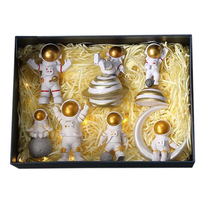 7pcs Space Man Statue Space Man Figurines Desktop Decorations Astronaut Sculpture Desk Decor Spacemans Figures Figurine Statue