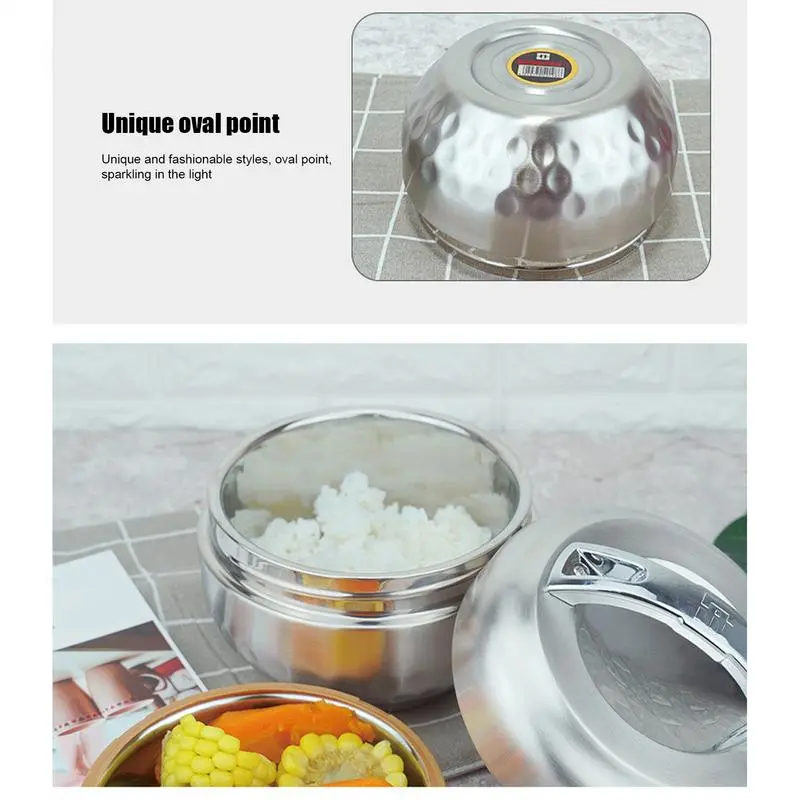 1L Insulated Lunch Container 2-Layer Stainless Steel Snack Container  Leakproof Lunch Box Food Thermal Jar Insulated Soup Cup