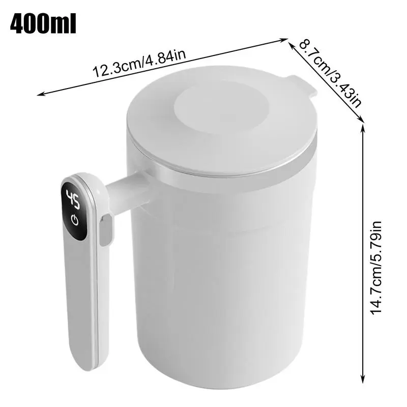 Electric Fun Automatic Stirring Mug 400ml Digital Display Design Automatic Stirrer Coffee Mug Portable Stirring Mug Electric Mug