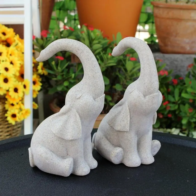 Love Elephant Statue Elephants Figurines Loving Elephants Set Cute Couple Elephant Ornaments  Elephant Figurine Ornament Decor