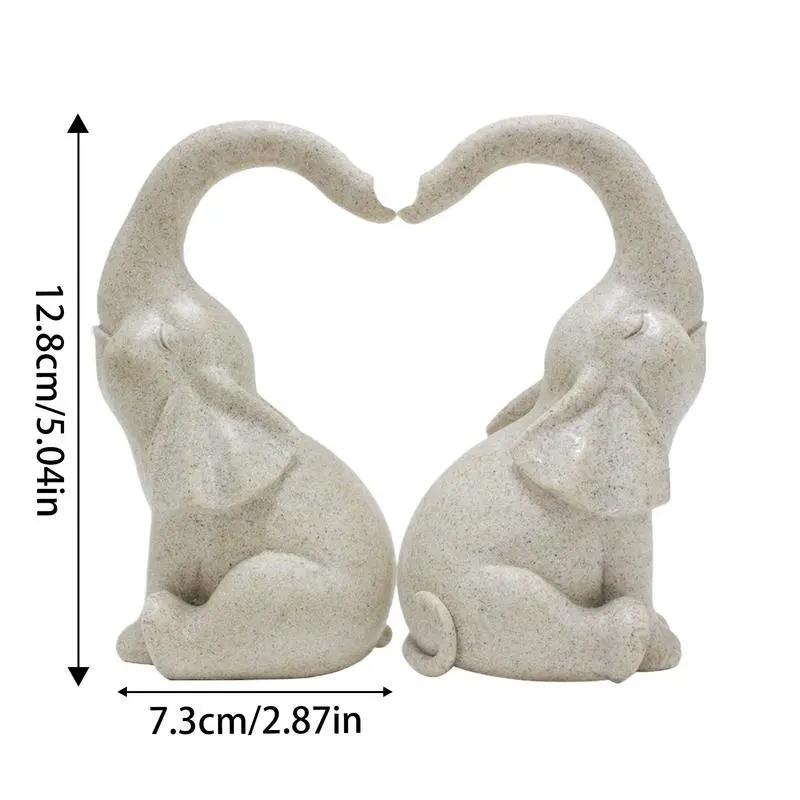 Love Elephant Statue Elephants Figurines Loving Elephants Set Cute Couple Elephant Ornaments  Elephant Figurine Ornament Decor