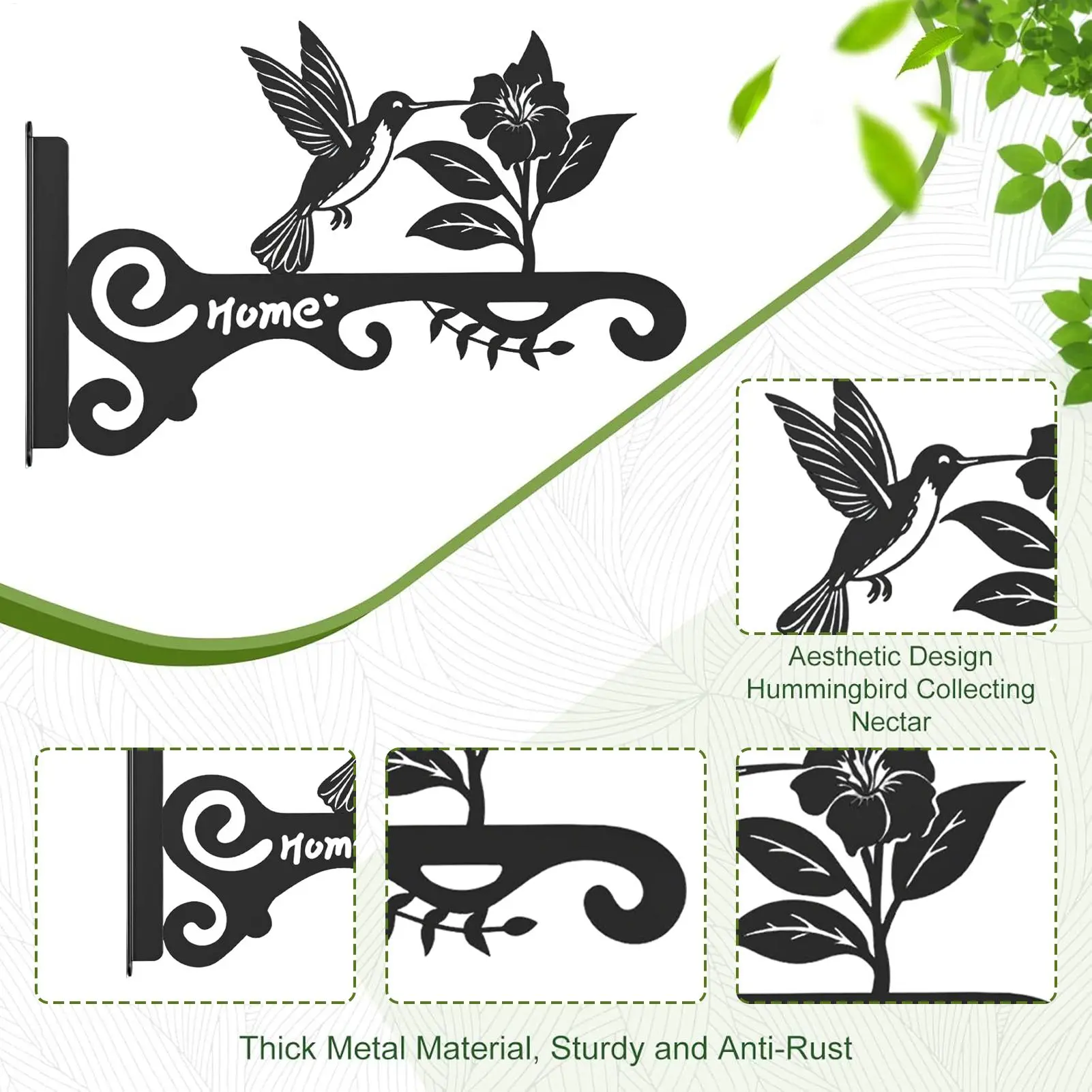 2pcs wall Plant Hangers Garden Iron Hook Bracket Garden Plant Hanger Hook Wall Decor Metal Rack Wall Mounted for Patio Lantern
