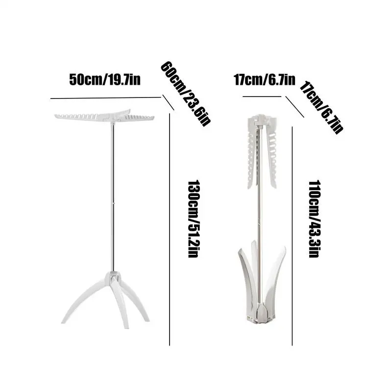 Clothes Drying Rack Laundry Drying Rack Tripod Space-Saving Dryer Stand for Garment Towel Coat Sweater Indoor Laundry Room