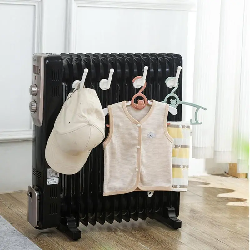 Radiator Holder Hook 5X General Heated Towel Radiator Hook Set Heat-resistant Thicken Towel Warmer Bar Hooks No-Punch For Hotel
