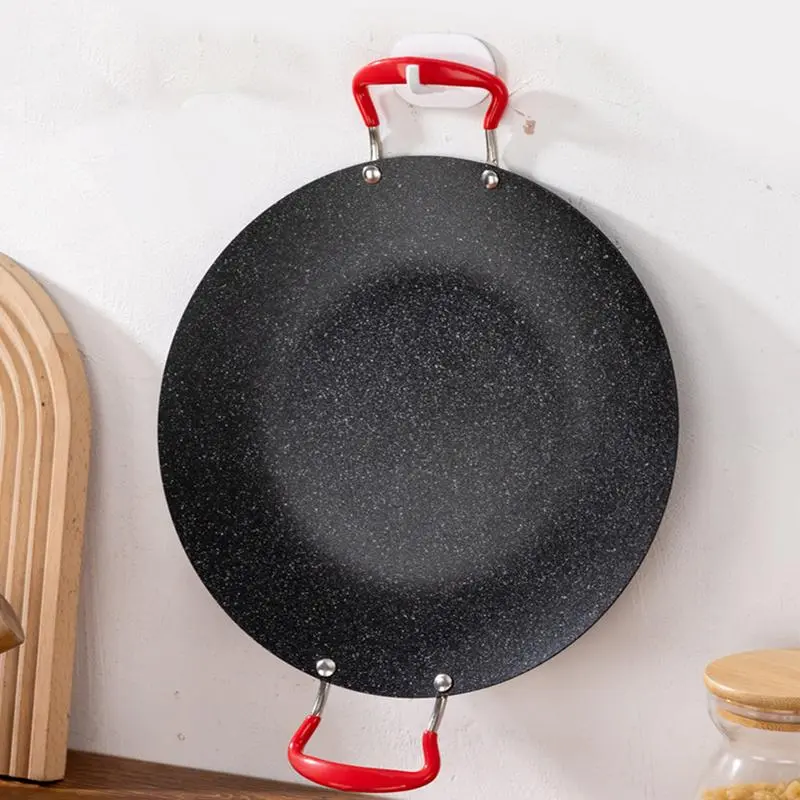 Indoor Grill Pan Stovetop Grill BBQ Korean Pan Round Griddle Pan Non-Stick Indoor Korean Grill Korean Barbecue Grill With Handle
