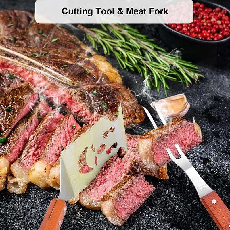 BBQ Spatula 5-in-1 Stainless Steel Grill Spatula 17 Inch Heavy Duty Grill Spatula Multifunctional Outdoor BBQ Tools Long