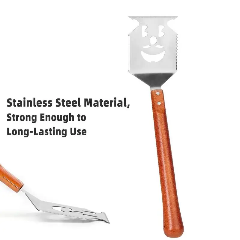 BBQ Spatula 5-in-1 Stainless Steel Grill Spatula 17 Inch Heavy Duty Grill Spatula Multifunctional Outdoor BBQ Tools Long
