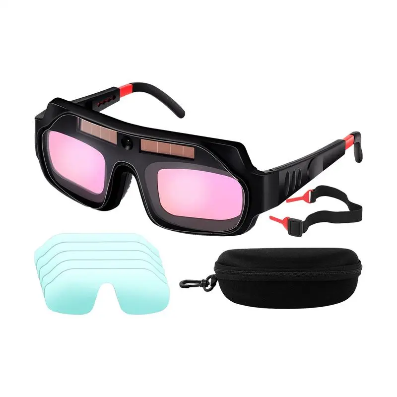 Glasses solar welding goggles Auto-dimming Welder Glasses Welding Safety Glasses Ventilated Face Shield Adjustable UV-resistant