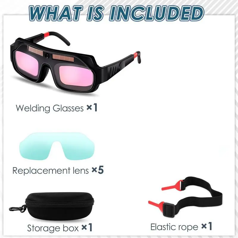 Glasses solar welding goggles Auto-dimming Welder Glasses Welding Safety Glasses Ventilated Face Shield Adjustable UV-resistant