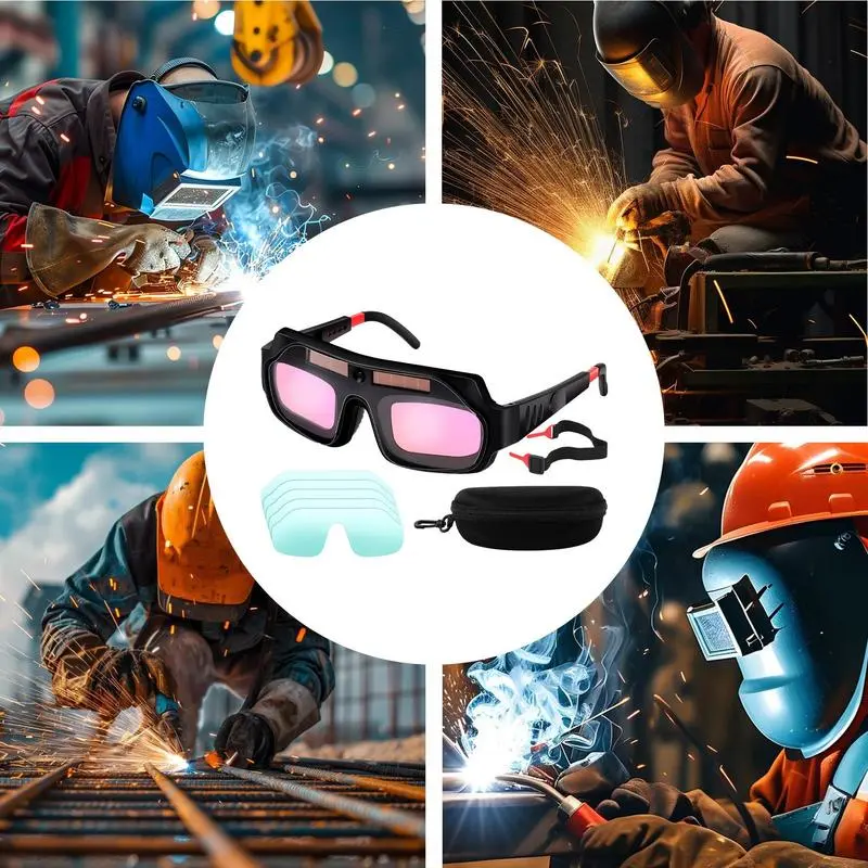 Glasses solar welding goggles Auto-dimming Welder Glasses Welding Safety Glasses Ventilated Face Shield Adjustable UV-resistant