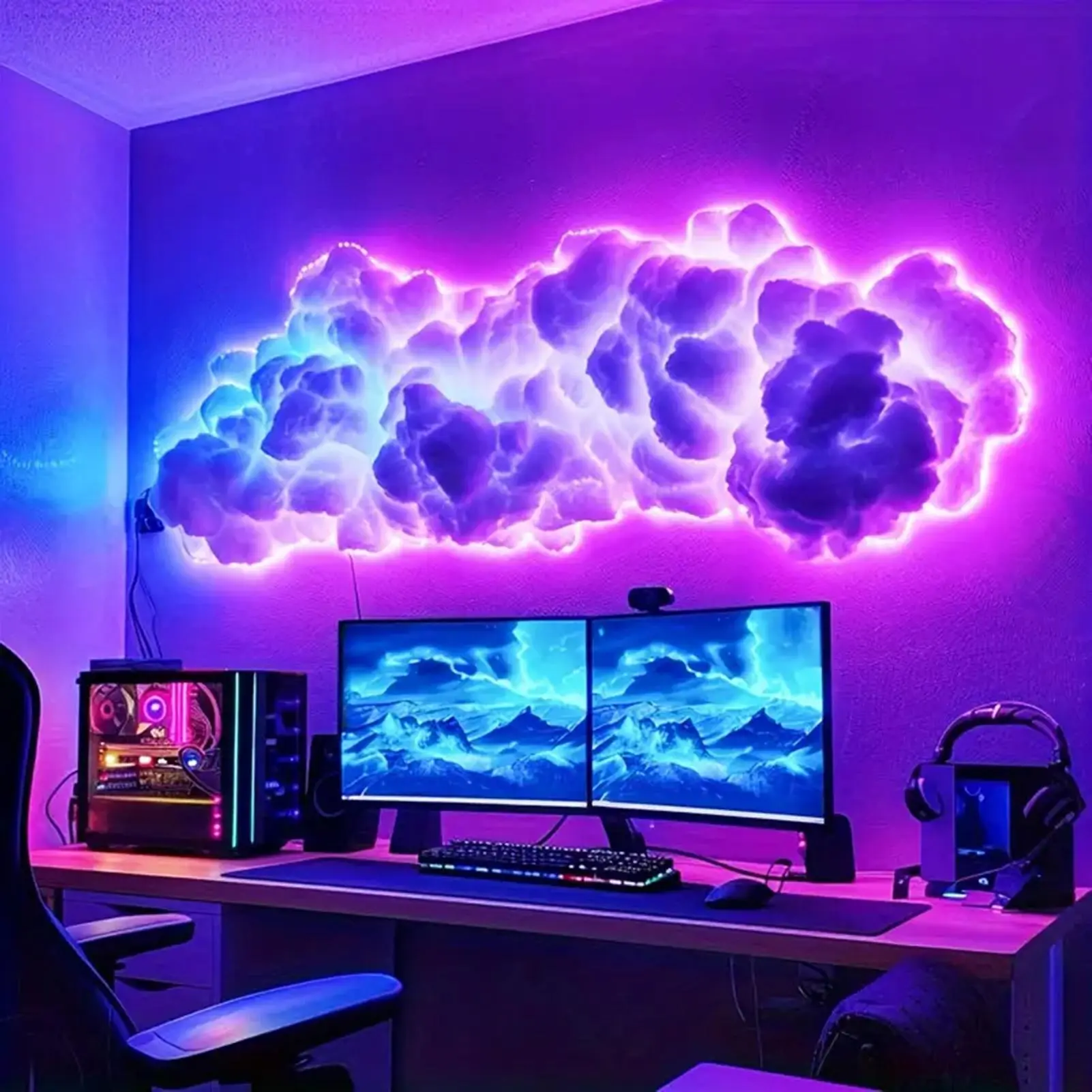 Led Cloud Light Night Light Bedroom Floating Cloud Lamp Multi-Functional Adjustable Nursery Lighting Accessories For Teen Adults