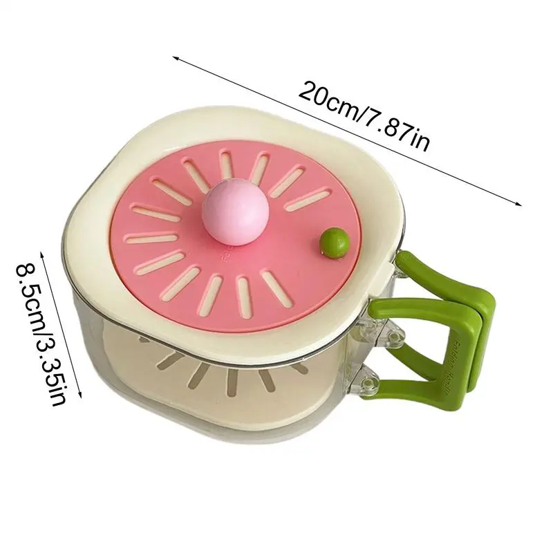 Fruit Strainer Container With Lid Fruit Drainer Container Foldable Handle 2 In 1 Storage Solution For Refrigerator Outdoor