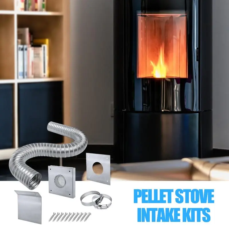 Vent Pipe For Pellet Stove Fireplace & Stove Accessories Heat Resistant Design Sturdy Air Intake Kit Fireplace Tool Sets