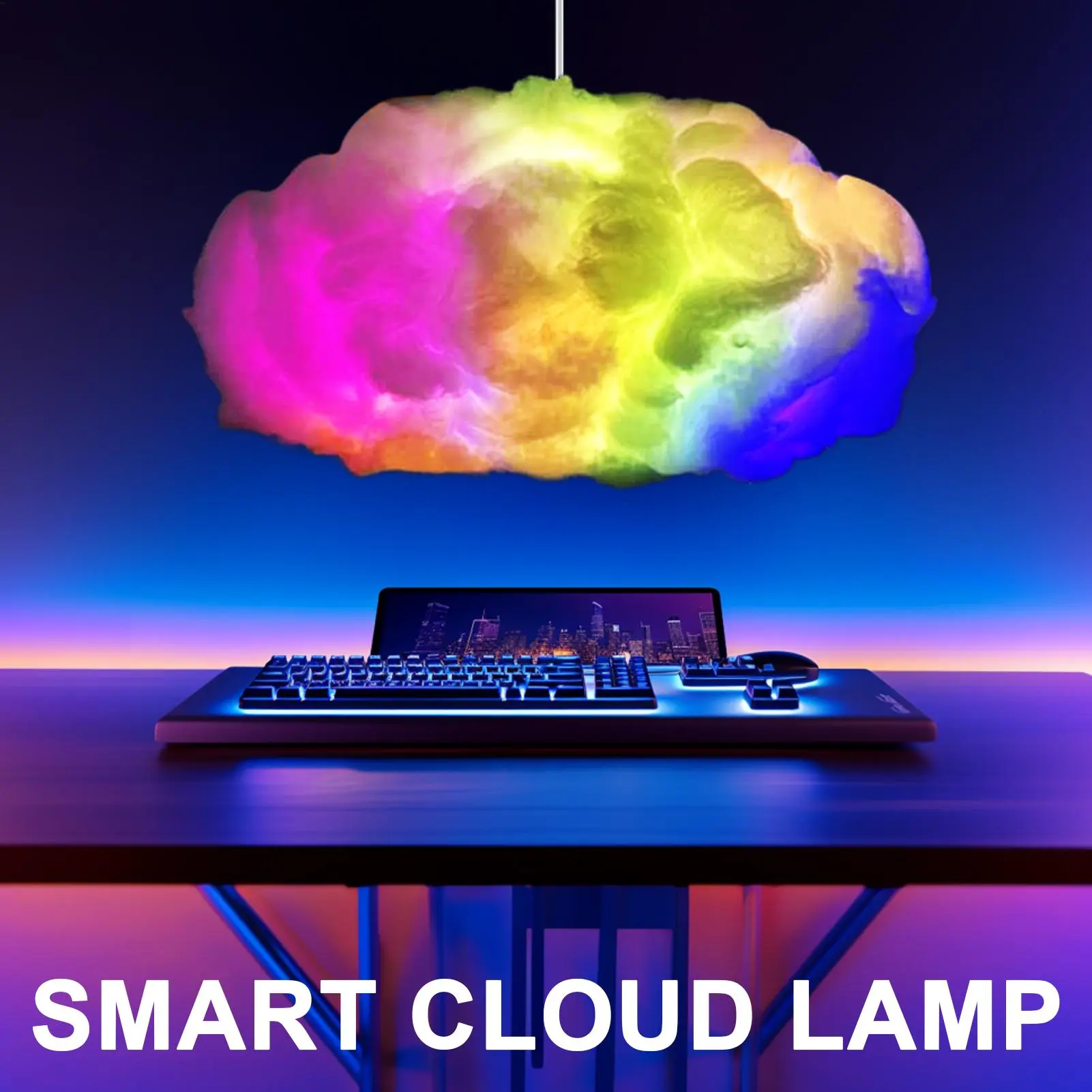 Led Cloud Light Night Light Bedroom Floating Cloud Lamp Multi-Functional Adjustable Nursery Lighting Accessories For Teen Adults