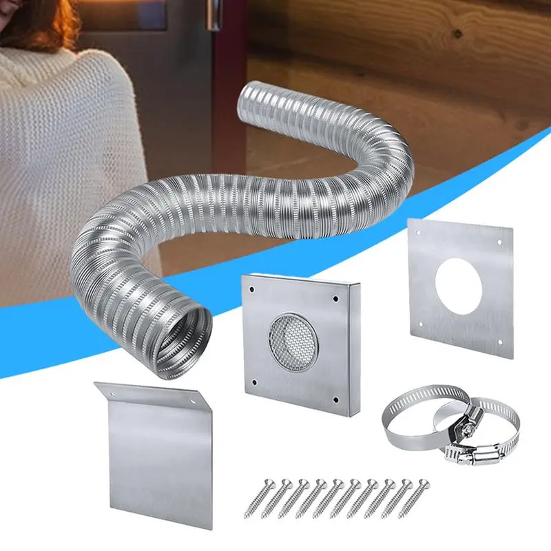 Vent Pipe For Pellet Stove Fireplace & Stove Accessories Heat Resistant Design Sturdy Air Intake Kit Fireplace Tool Sets