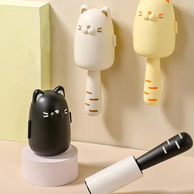 Sticky Lint Roller Reusable Interesting Cat Hair Roller Fun Cat Design Pet Hair Brush Pet Hair Roller Pet Hair Remover Tool For
