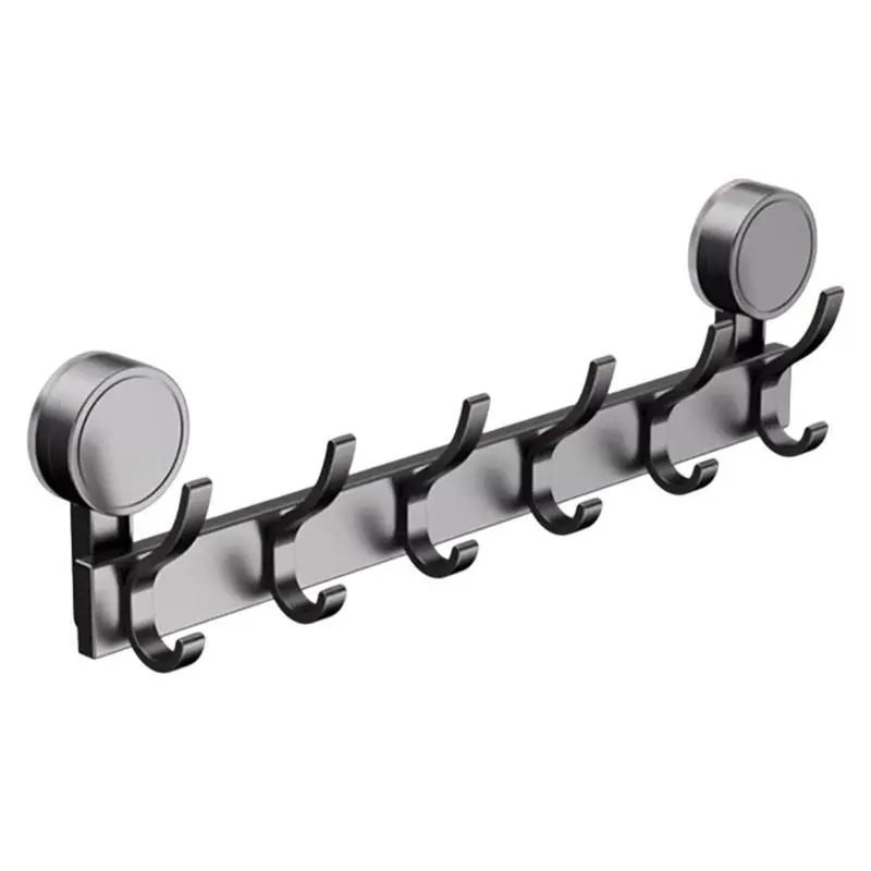 Wall Mounted Coat Rack Wall Hooks Jacket Hanger Wall Mount Space Aluminum Entryway Coat Rack 6 Hooks Anti-scratch Hooks