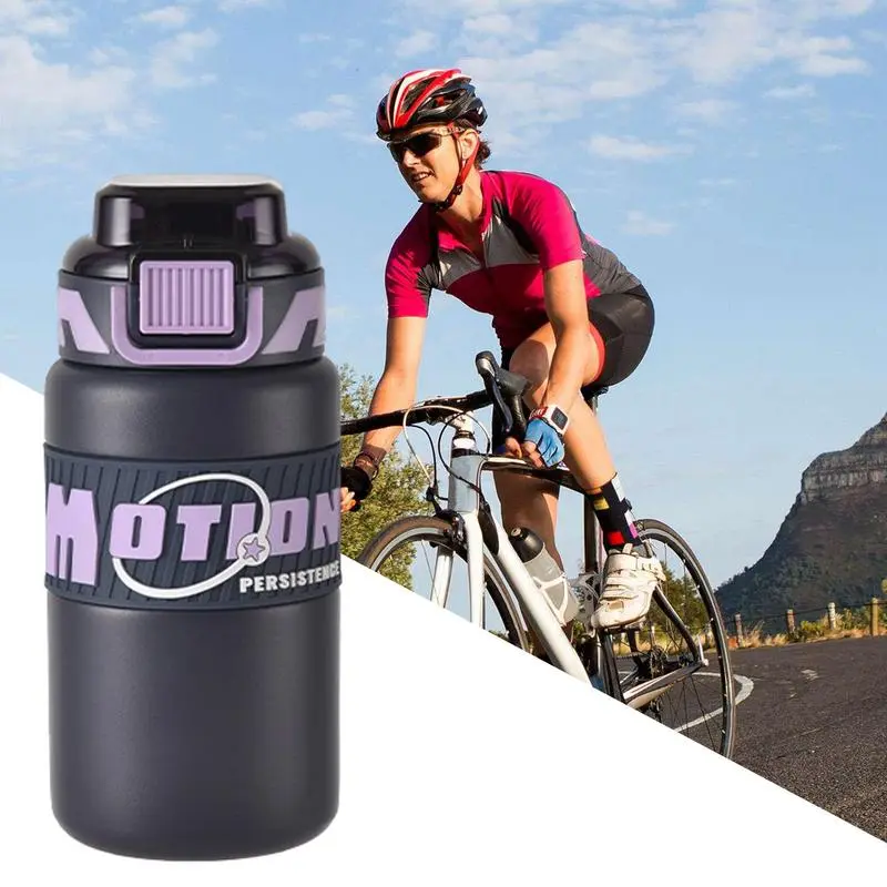 Water Bottles Straw Lid Large-Capacity Stainless Steel Water Cup Handle Travel Mug With Traw Lid Handle Drink Bottle For Outdoor